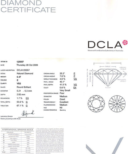 Round Brilliant Cut Diamond 0.47ct E VS2