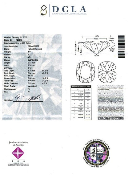 Cushion Cut Diamond FS 042 1.01ct