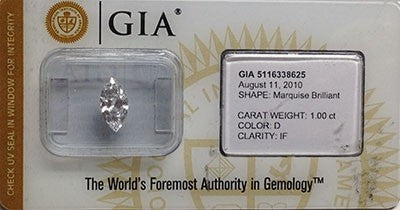 Marquise cut diamond, 1.00ct D IF — Diamond Imports Australia. © Diamond Imports 2026