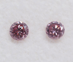 Argyle Round Brilliant Cut Diamond Pair Fancy Pink 0.10ctw