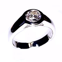'Bezel' Diamond Engagement Ring - Round 0.47ct - E VS2