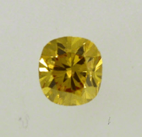 Cushion Cut Diamond 0.53ct - Fancy Deep Yellow SI1
